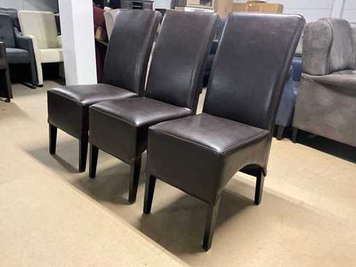 Chaise de salle à manger en cuir (3x)