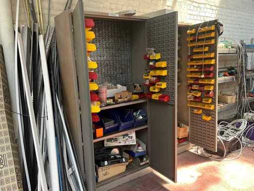 Metal work cabinet with content (2x)