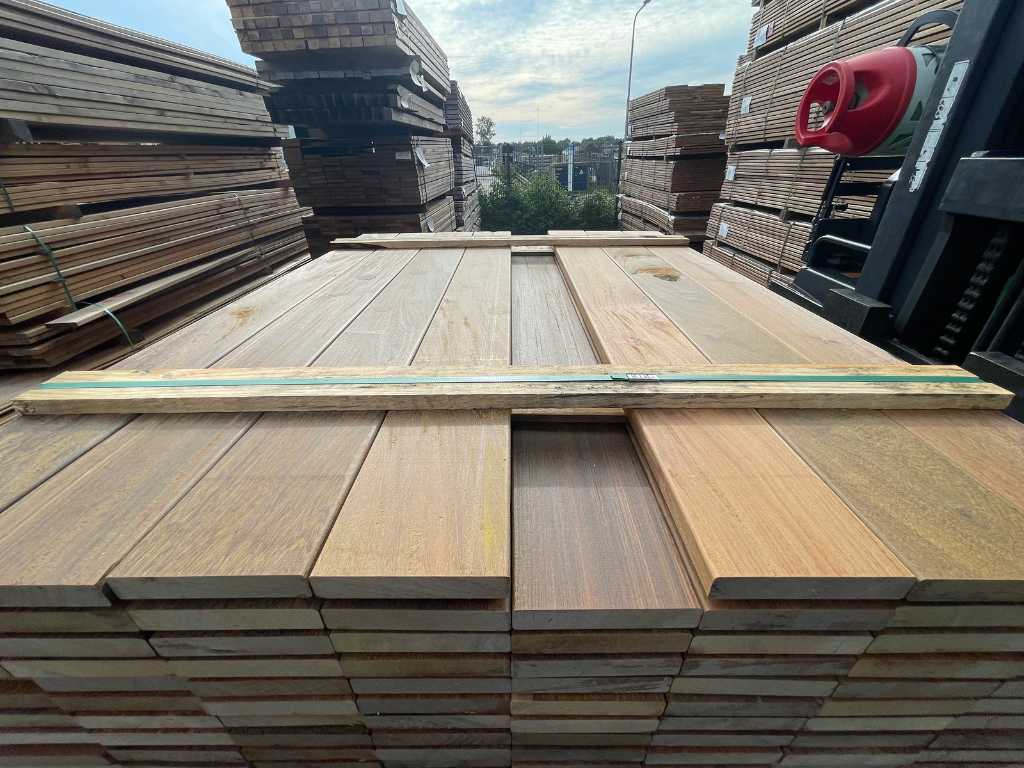 Ipé hardhouten planken geschaafd 21x120mm, lengte 125cm (182x)