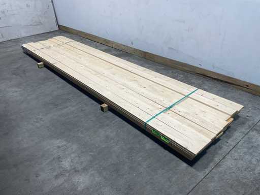 Vuren plank geschaafd 420x12,5x2 cm (35x)