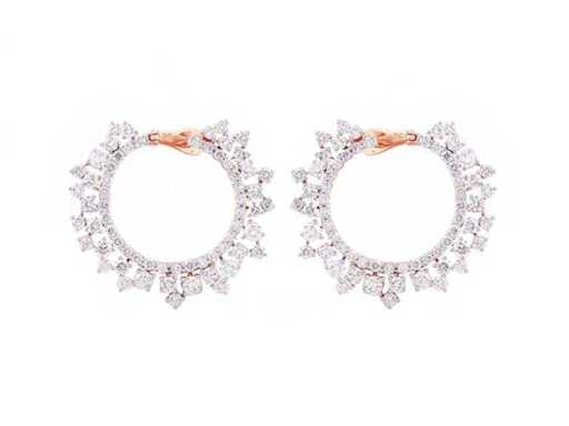 14 KT Pink gold Earring With 2.83 Cts Lab Grown Diamond