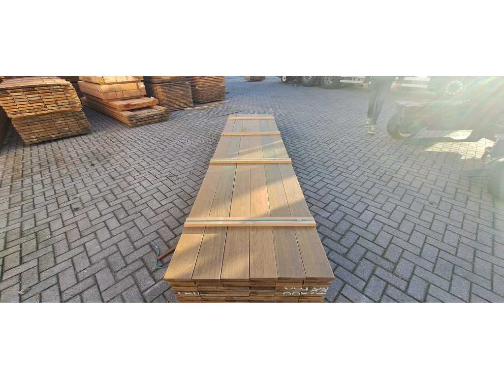 Planches de bois dur Guyana Ipé rabotées 21x145mm, longueur 490cm (114x)