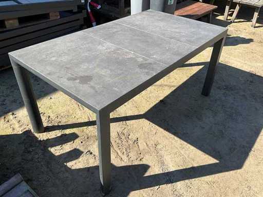 Terrace table with stone top (2x)