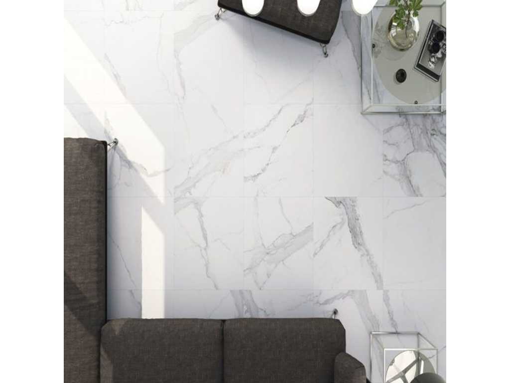 57,60m² - 60x60cm - Marble Carrara Glossy rectified