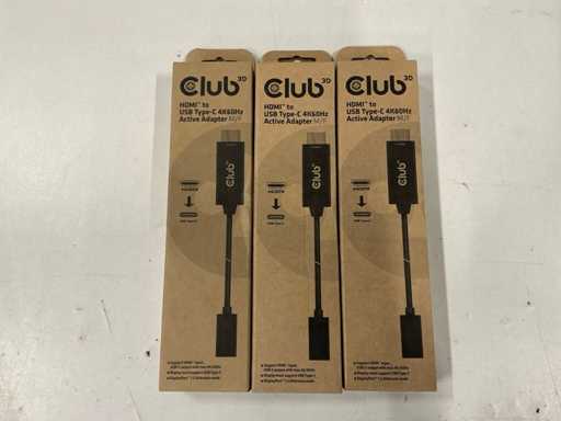 Club3D HDMI zu USB Typ-C 4K60Hz Aktiv-Adapter M/F (3x)