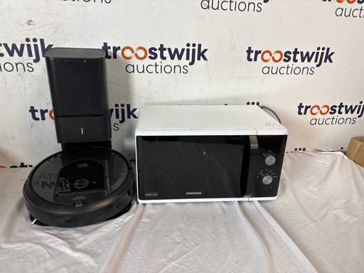 iRobot® Roomba® i7+ - Robot vacuum cleaner + solo microwave - Samsung - MS23k3614aw solo microwave 