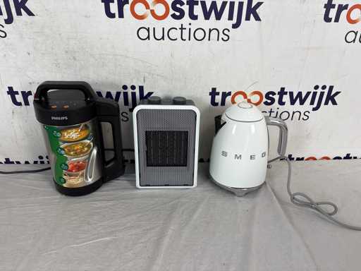   Smeg – Waterkoker | Eurom Safe-T-Heater 2400 – Keramische kachel | Philips Viva HR2203/80 – Soepmaker