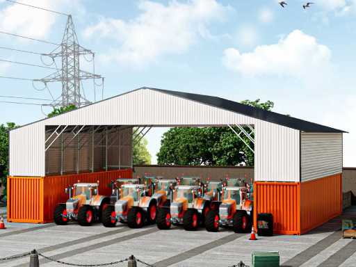 Field Industries 5640 Metallgarage 12,22x17,20 Meter (210 m2)