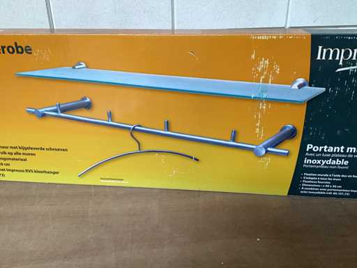 Impresso Wandschrank aus Edelstahl mit Glasregal