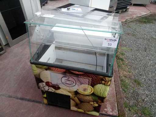Top loading freezer with display case