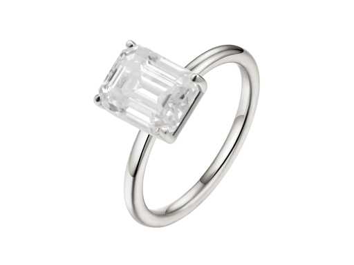Silver-colored ring with rectangular stone