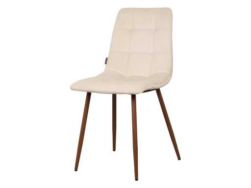 Chaises de salle à manger en velours blanc (8x)