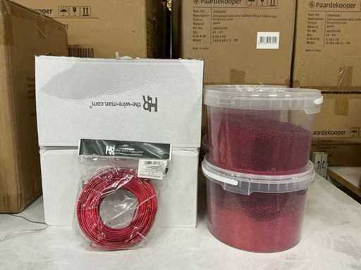 Lot de fil d’aluminium rouge & rouge pailleté (44x)