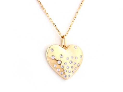 14 KT Yellow Gold Necklace With Pendant With Natural Diamond