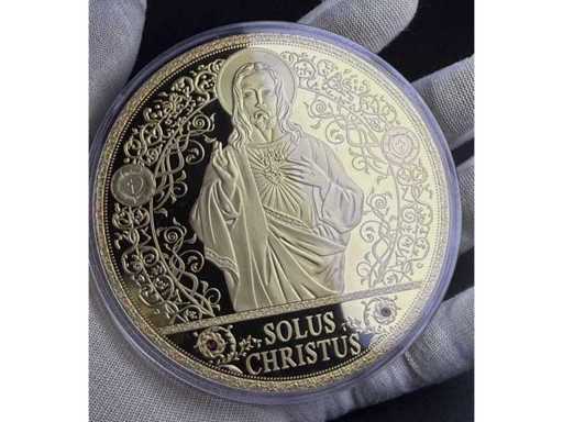 2017 Martin Luther 500 Jahre Reformation Solus Christus Gedenkmedaille 100 mm Swarovski Gratis EU-Versand