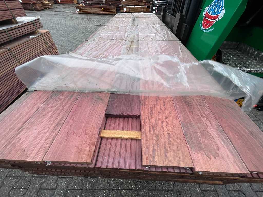 Hardwood decking boards 21x145mm, length 34/365cm, 65/400cm (99x)