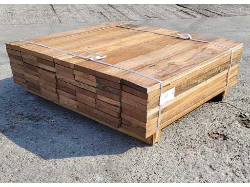 78 x GUYANA TEAK planken 25 x 140mm , lengte 90 cm 