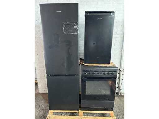 Inventum Gas Stove VFG6034WGZWA/02 | Heinrich's HKS 3491.E SIX fridge-freezer combination | Bomann refrigerator VS 7255