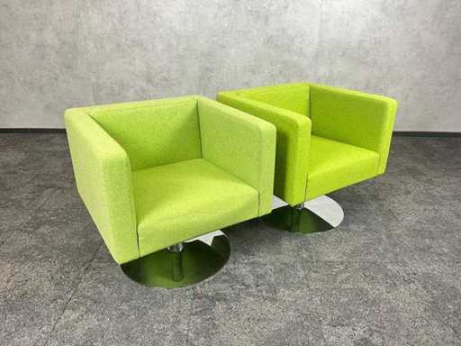 2x Solitaire Offecct - fauteuil à design pivotant - 2 couleurs vert