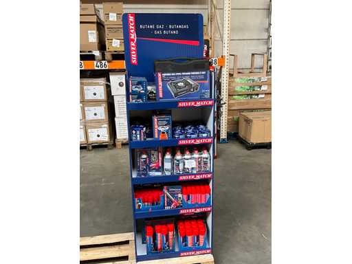 Silver Match display met diverse gasvullingen voor o.a. aanstekers