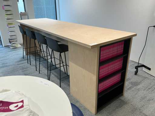 Vergadertafel met krukken