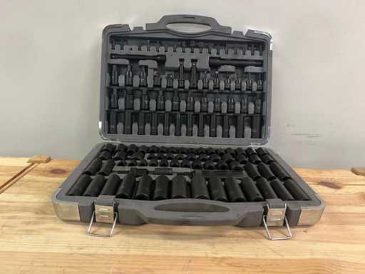 Set di bussole a percussione professionali HBM da 119 pezzi di dimensioni metriche e in pollici