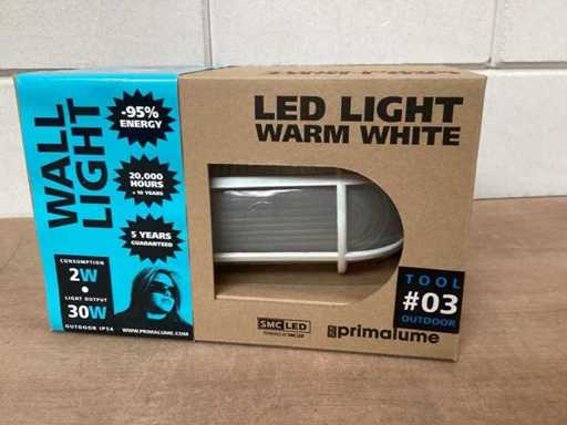 Primalume LED wandlamp Bully buiten, wit (48x)