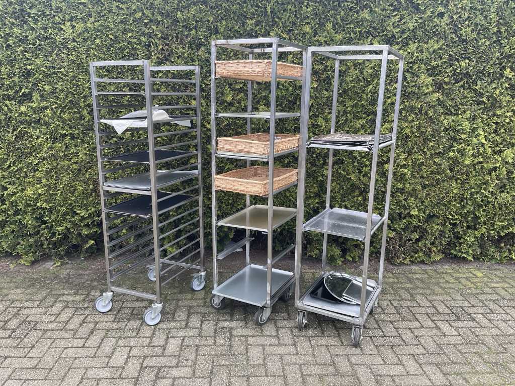 Stainless steel cooling trolley (3x)