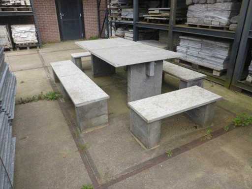 Garden set bluestone with benches