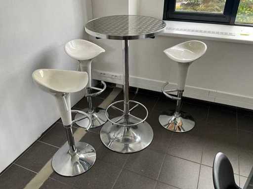 Table de bar + tabouret de bar 4x