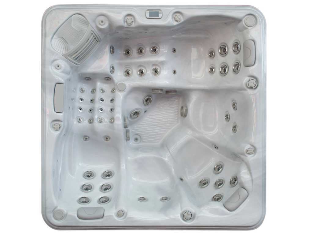 Outdoor Spa 5-persoons 230x230x95 cm -Wit bad met antraciete zijkant - Incl. Bluetooth