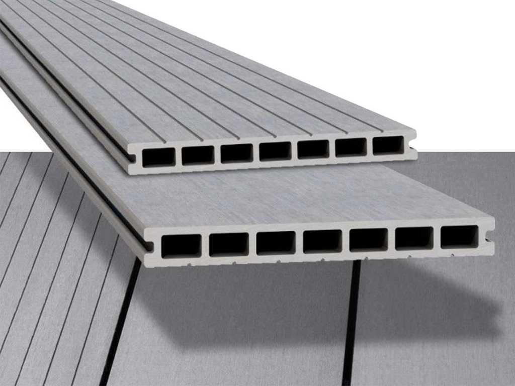 Terrasse composite 9 m² gris 300x25x2,3 cm 