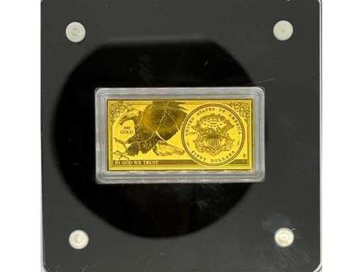 Goud 999 (1/200 oz) – 1877 Goud Half Union Patroon – Proof Bar – 2022