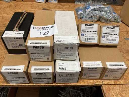 10 Schachteln mit langen Holzschrauben