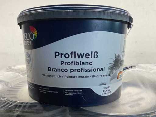 Matte wall and ceiling paint professional - 11 liters - white (10x)