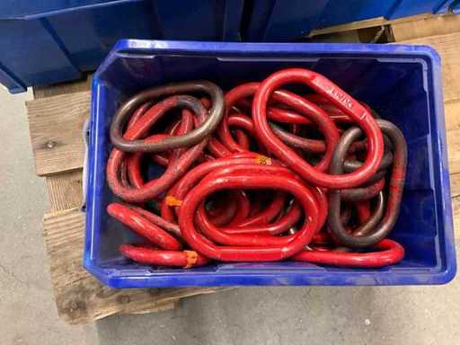 40 Anschlagringe rot in Kunststoffbox