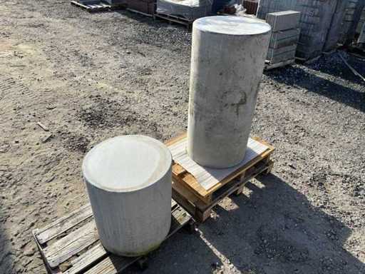 Poef beton - Grijs - 45 x 50 & 45 x 90 cm (2x)