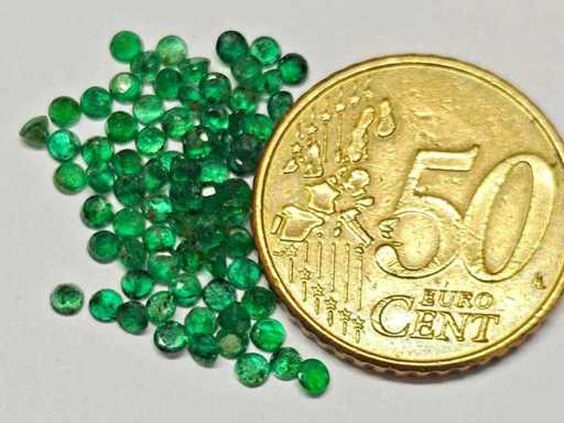 76 Natural Green Emeralds  – Round Shape – 4.55 Cts 