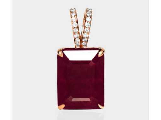 Luxe Design Hanger Natuurlijke Paarsrood Robijn 6,59 karaat