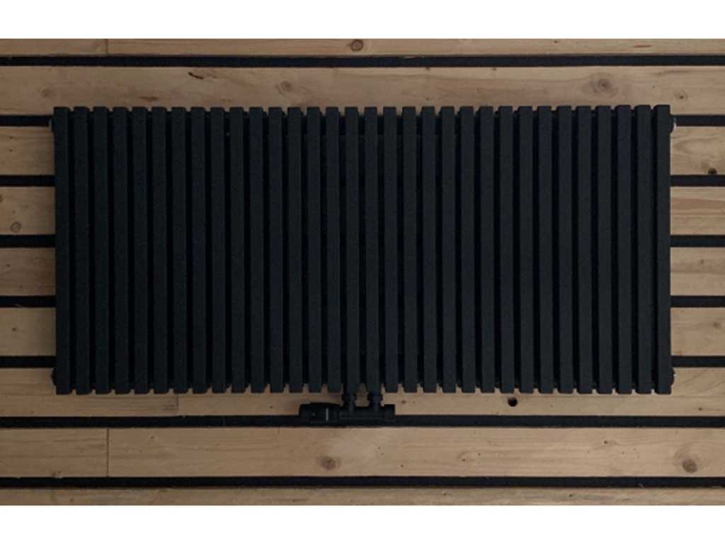 H550xB1800 Horizontaale designradiatore Opaco nero