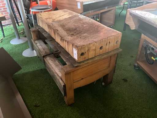 Antique wooden chopping block