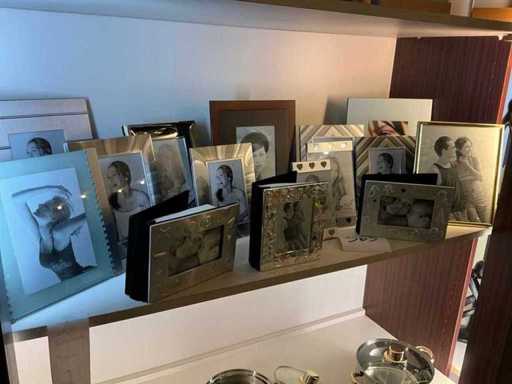 Various photo frames and albums