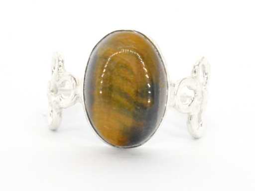 Zilveren ring met tijgeroog