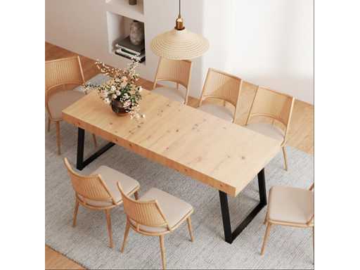 Table de salle à manger extensible FlexiSpot avec plateau en MDF et structure en acier, capacité de charge de 80 kg