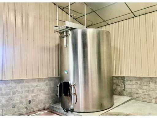 VAUTIER  Cuve inox fond plat de stockage alimentaire 125 HL