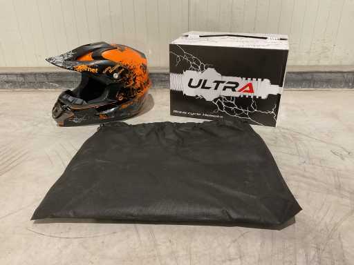 Casco da moto da cross Ultra Motocross Size XS V1 arancione