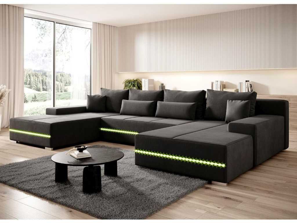 Sofa met slaapfunctie, bedstee en LED