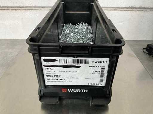 Würth 2.80 kg Spaanplaatschroef verzonken kop 4 x 45 in stapelbare bak