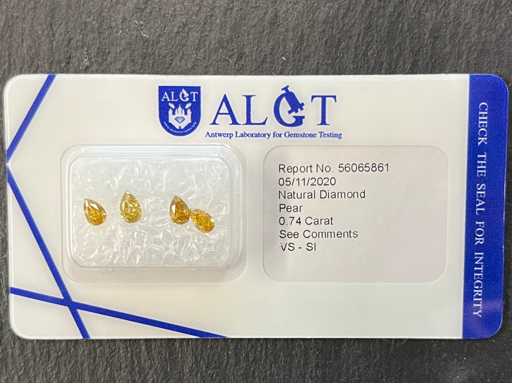 Diament o naturalnym szlifierze o masie 0,74 karatu