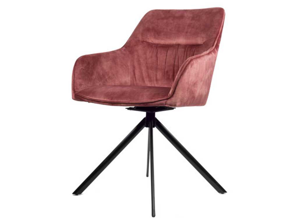 6x Chaise pivotante design 9152 rose